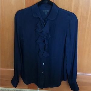 J.Crew navy silk top